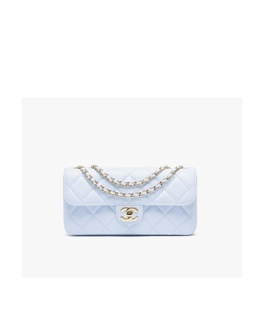 CHANEL Голубая кожаная сумка через плечо, фото 2