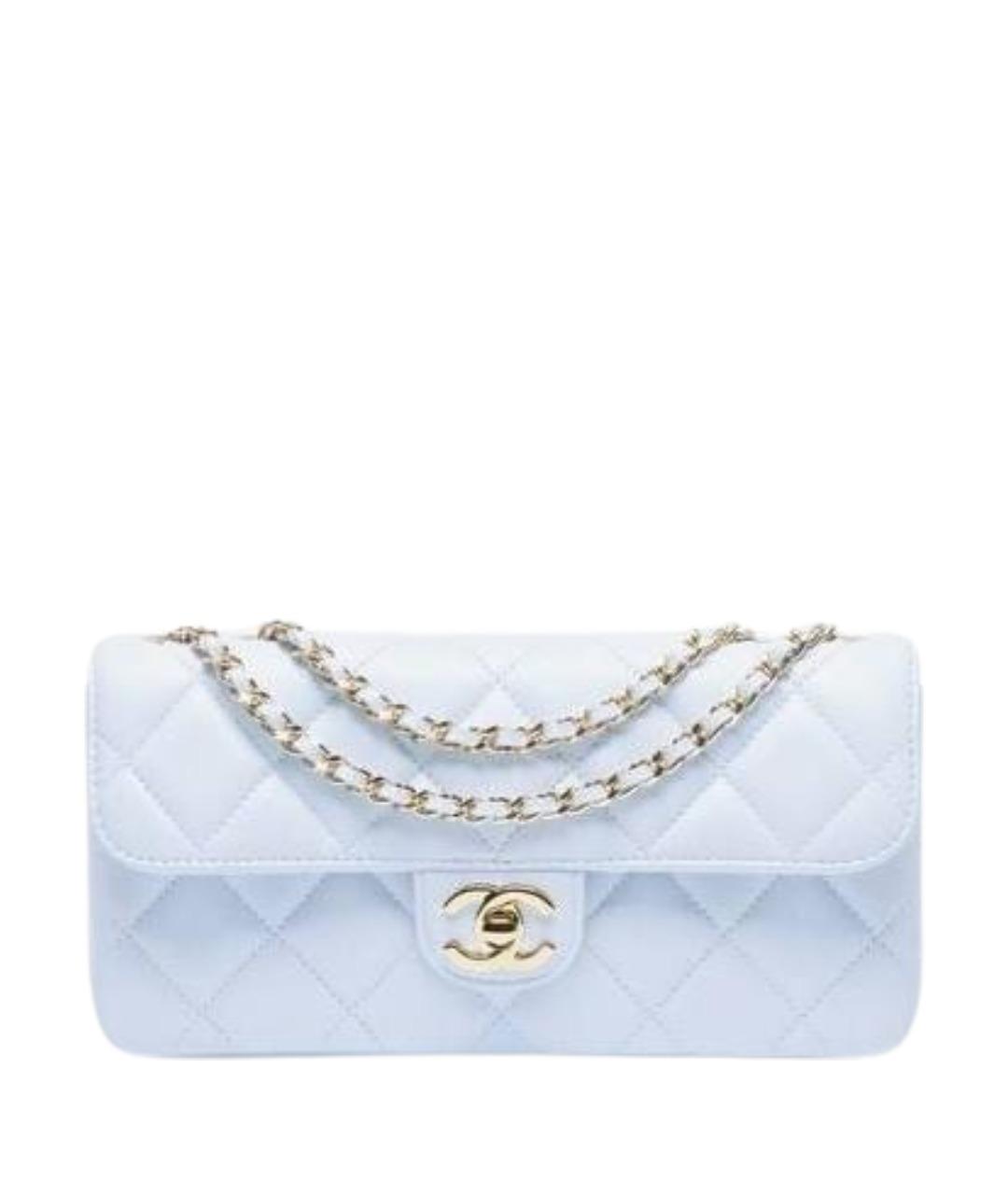CHANEL Голубая кожаная сумка через плечо, фото 1