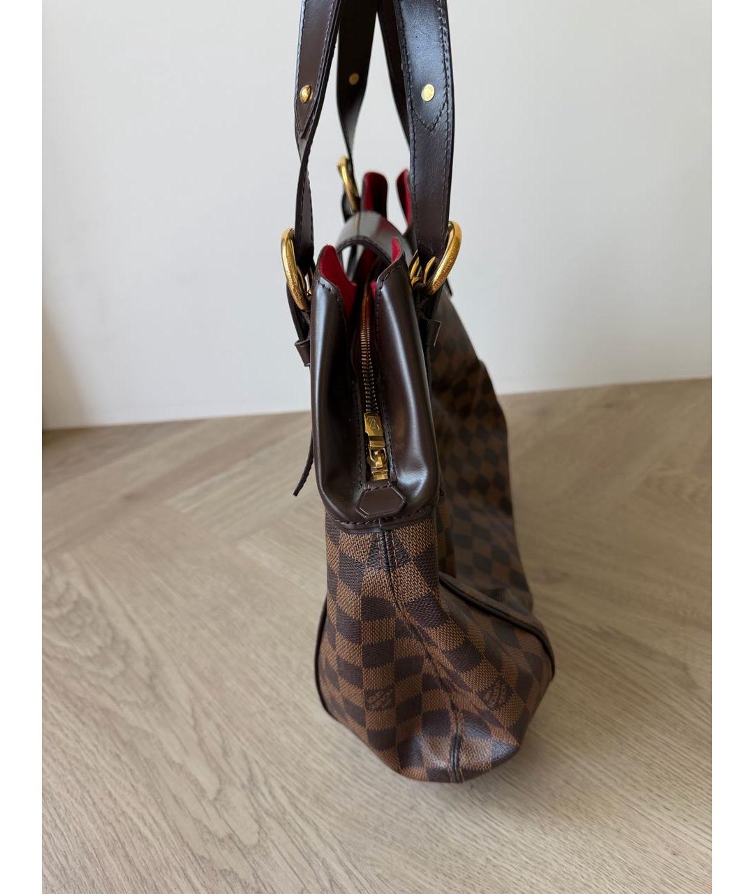 LOUIS VUITTON Коричневая кожаная сумка через плечо, фото 2