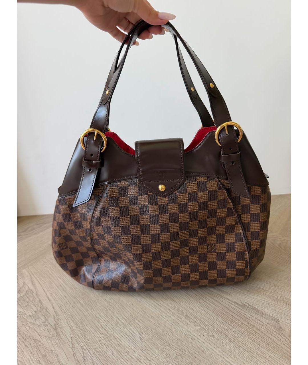 LOUIS VUITTON Коричневая кожаная сумка через плечо, фото 3