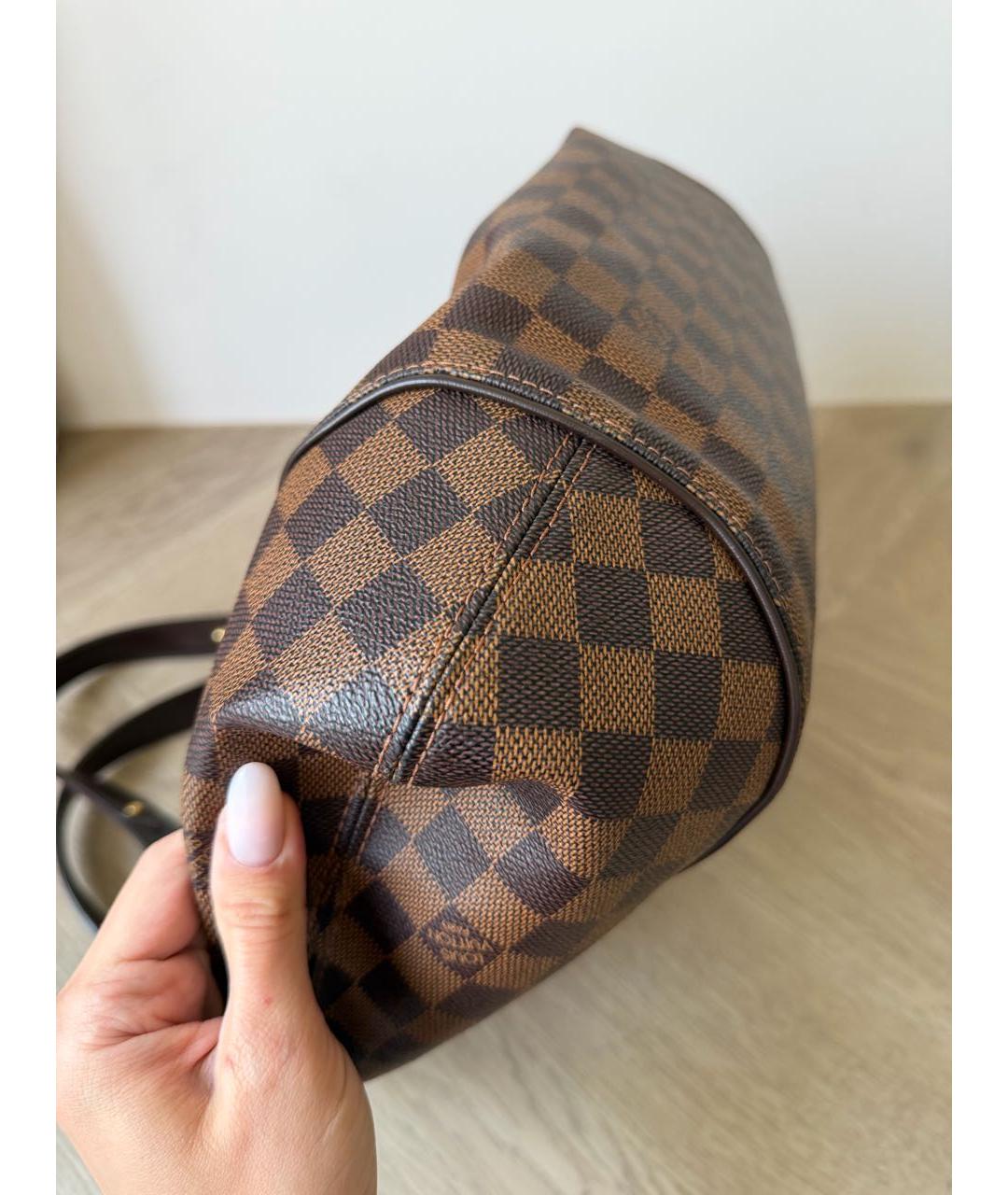 LOUIS VUITTON Коричневая кожаная сумка через плечо, фото 6