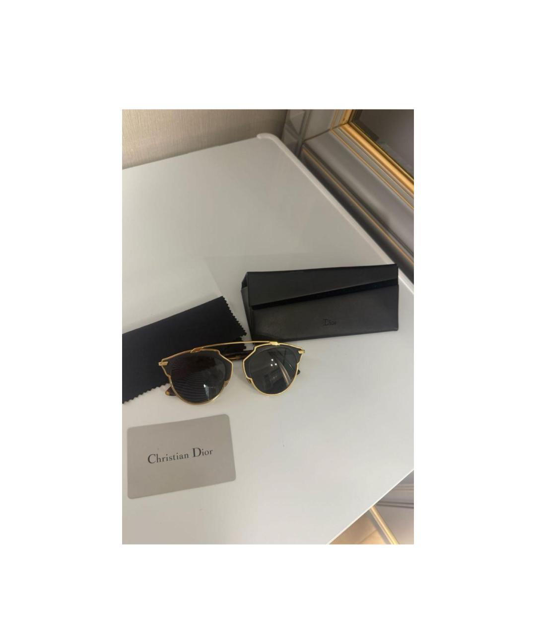 CHRISTIAN DIOR Черные пластиковые солнцезащитные очки, фото 2