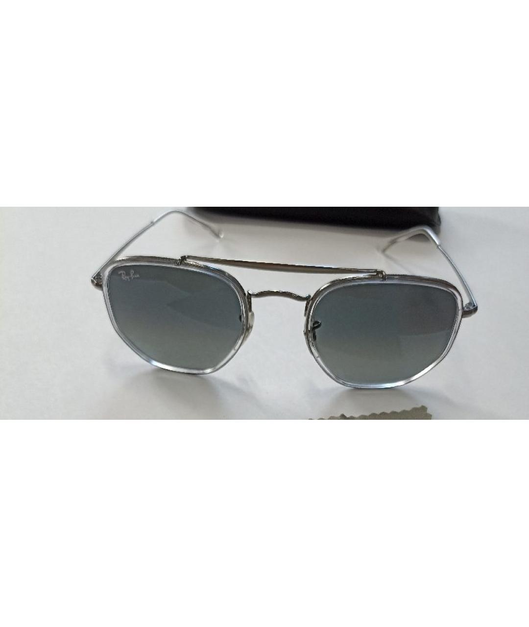RAY BAN Серые металлические солнцезащитные очки, фото 7