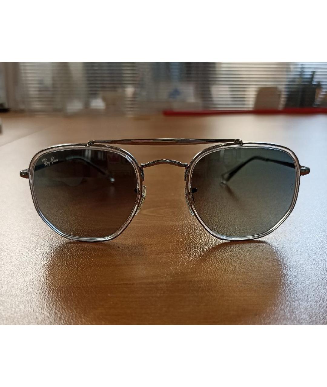 RAY BAN Серые металлические солнцезащитные очки, фото 6