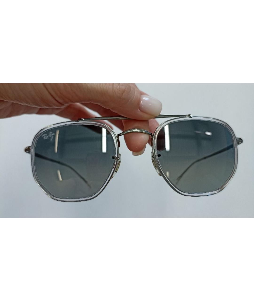RAY BAN Серые металлические солнцезащитные очки, фото 3