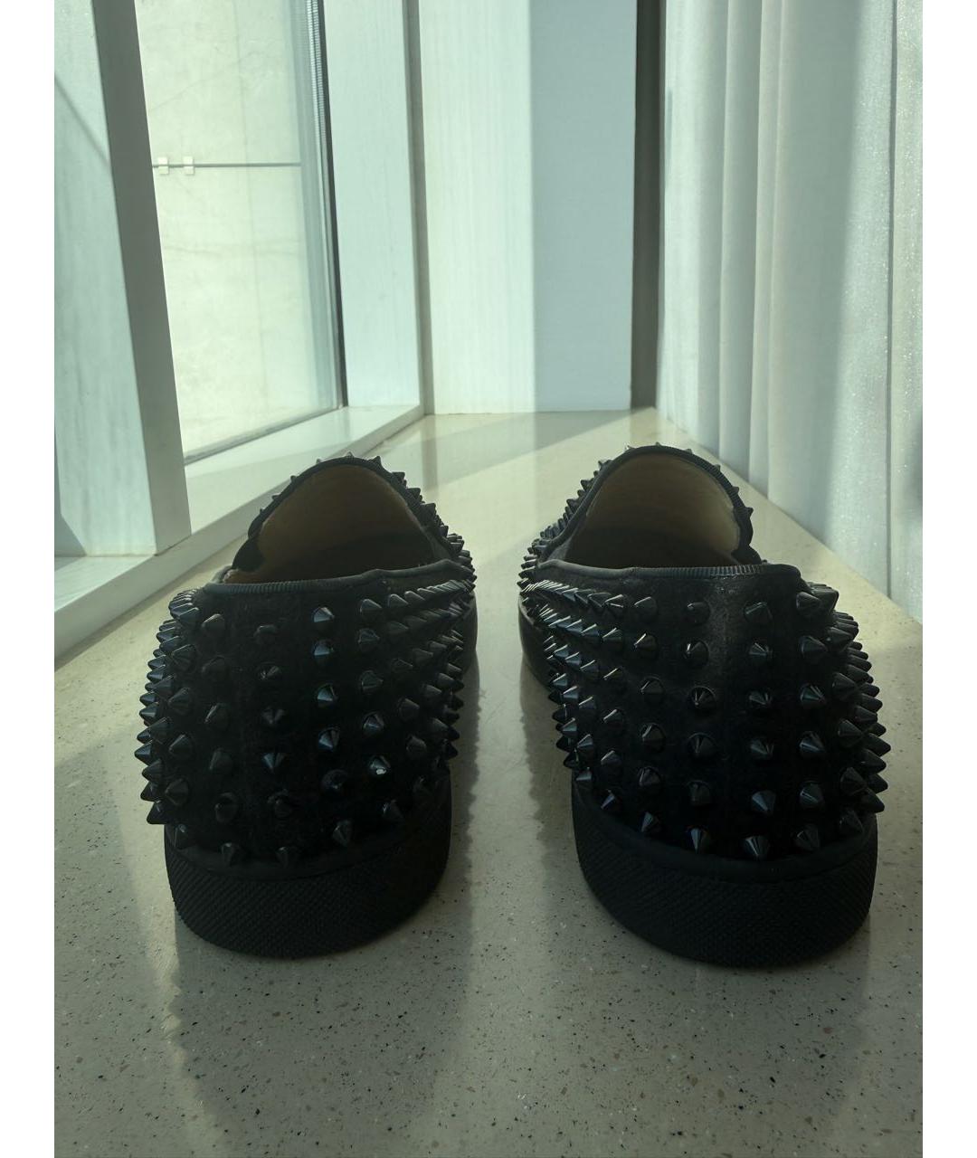 CHRISTIAN LOUBOUTIN Черные замшевые лоферы, фото 4