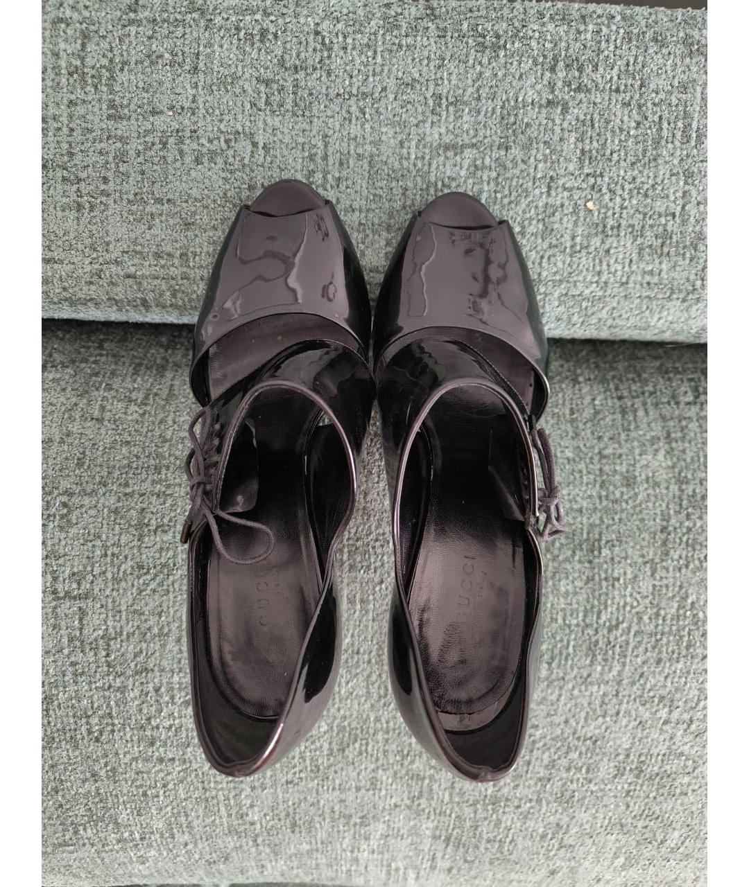 GUCCI Черные кожаные босоножки, фото 8