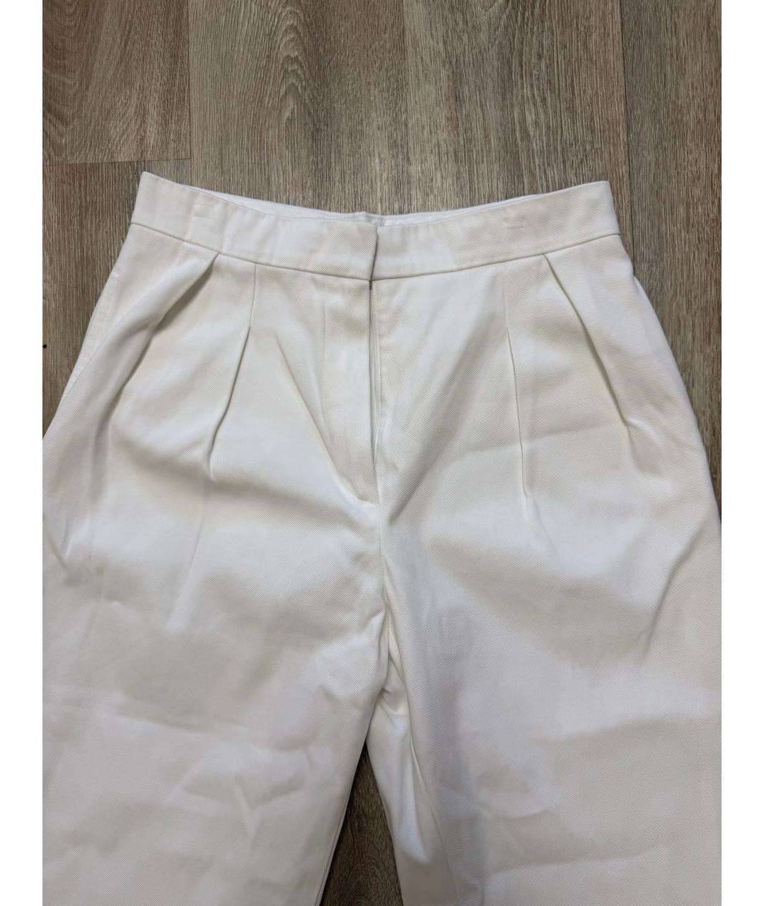 'S MAX MARA Белые хлопковые прямые брюки, фото 3