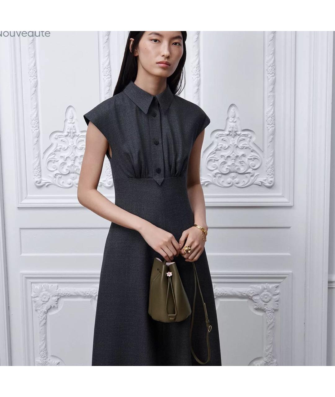 CHRISTIAN DIOR Хаки кожаная сумка тоут, фото 2