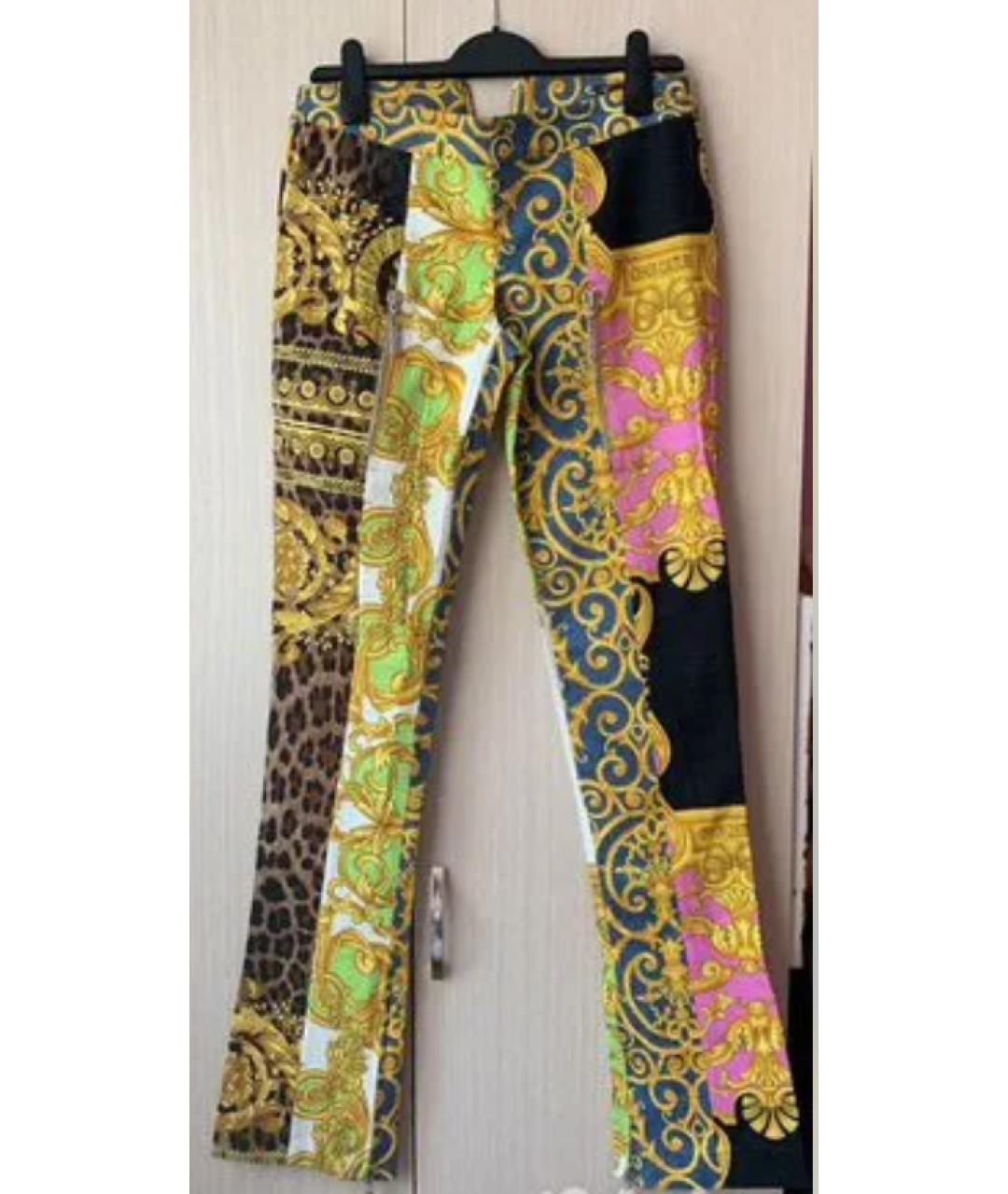VERSACE Мульти брюки широкие, фото 5