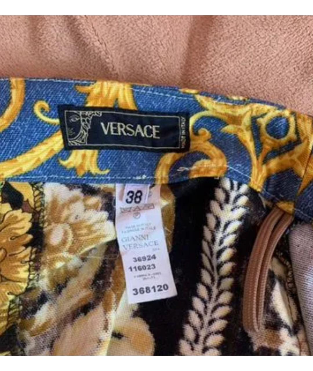 VERSACE Мульти брюки широкие, фото 3
