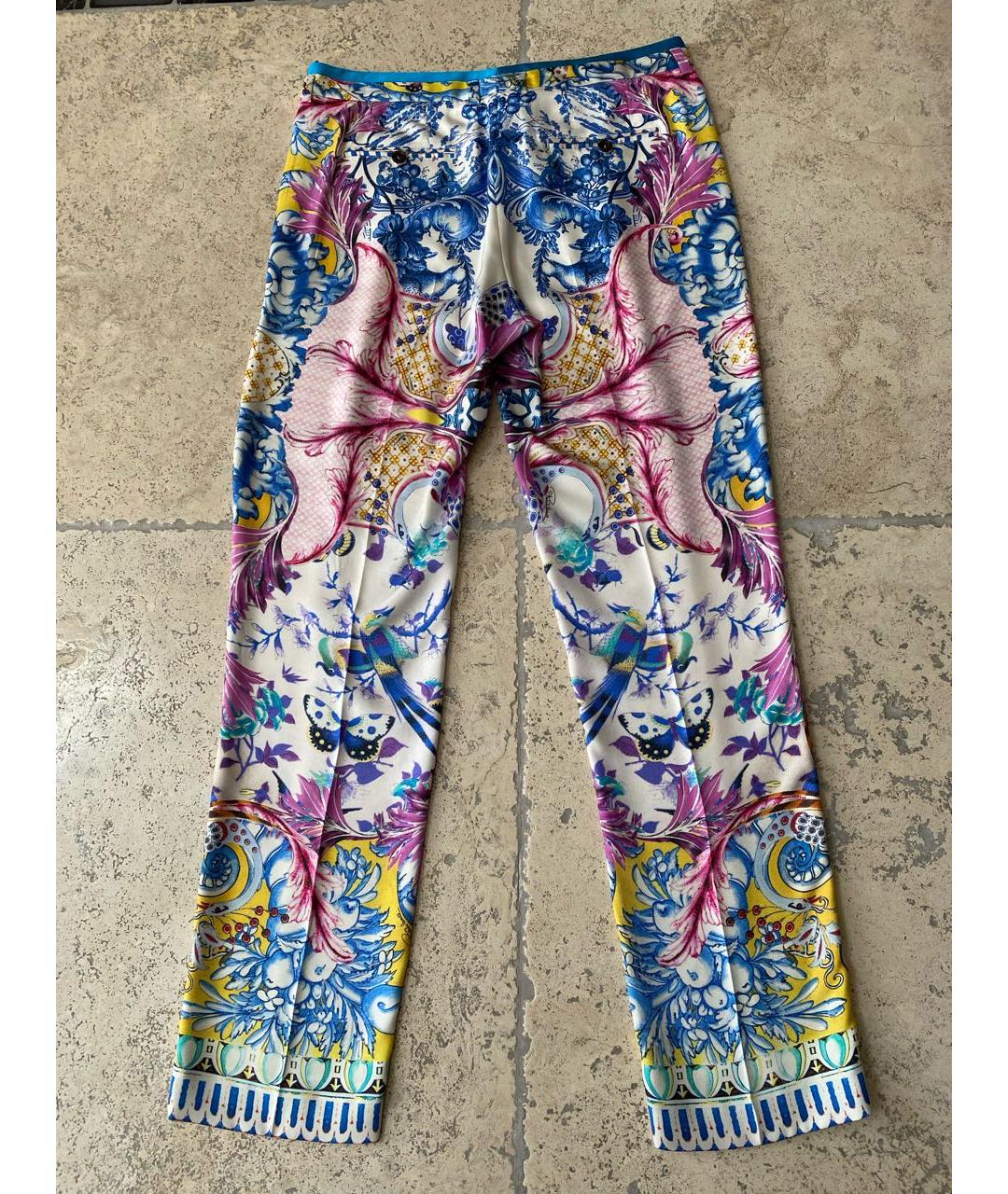 ROBERTO CAVALLI Мульти шелковые брюки узкие, фото 2