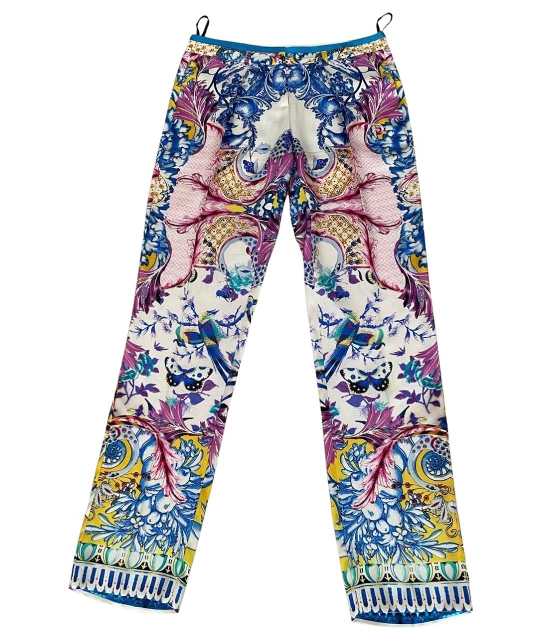 ROBERTO CAVALLI Мульти шелковые брюки узкие, фото 1
