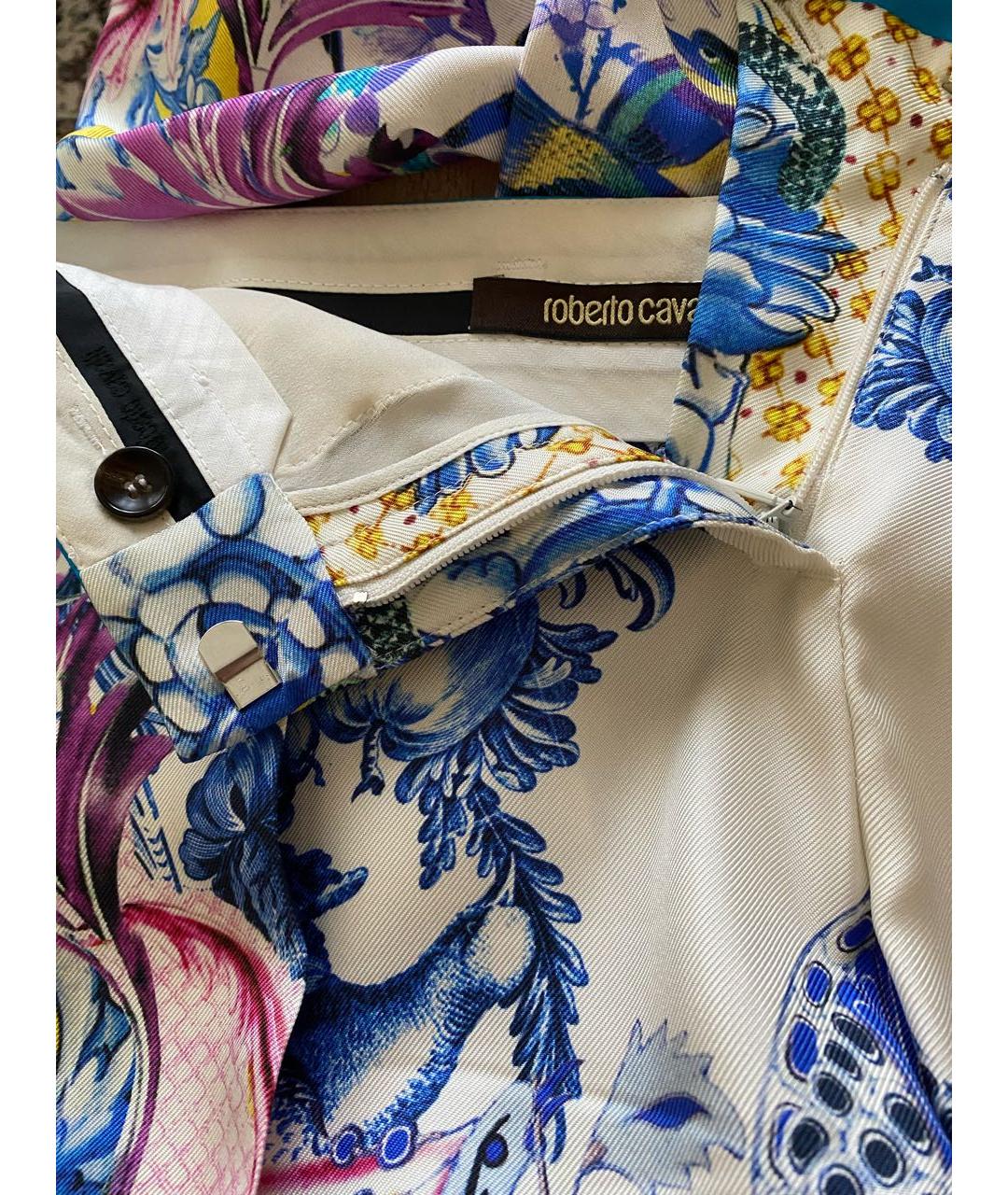 ROBERTO CAVALLI Мульти шелковые брюки узкие, фото 4