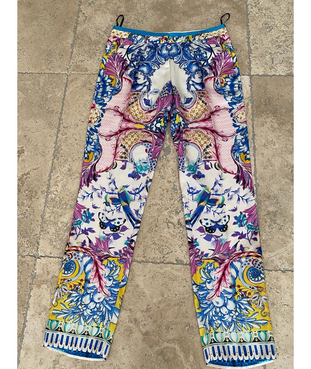 ROBERTO CAVALLI Мульти шелковые брюки узкие, фото 6