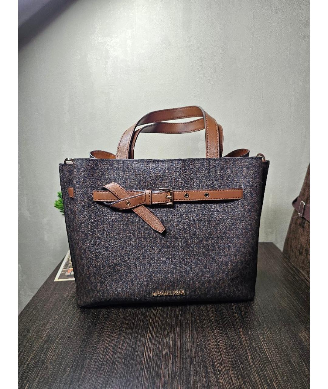 MICHAEL MICHAEL KORS Коричневая сумка с короткими ручками, фото 10