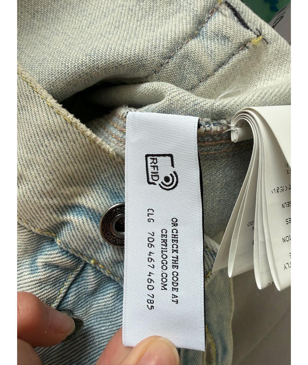 OFF-WHITE Голубые хлопковые шорты, фото 7