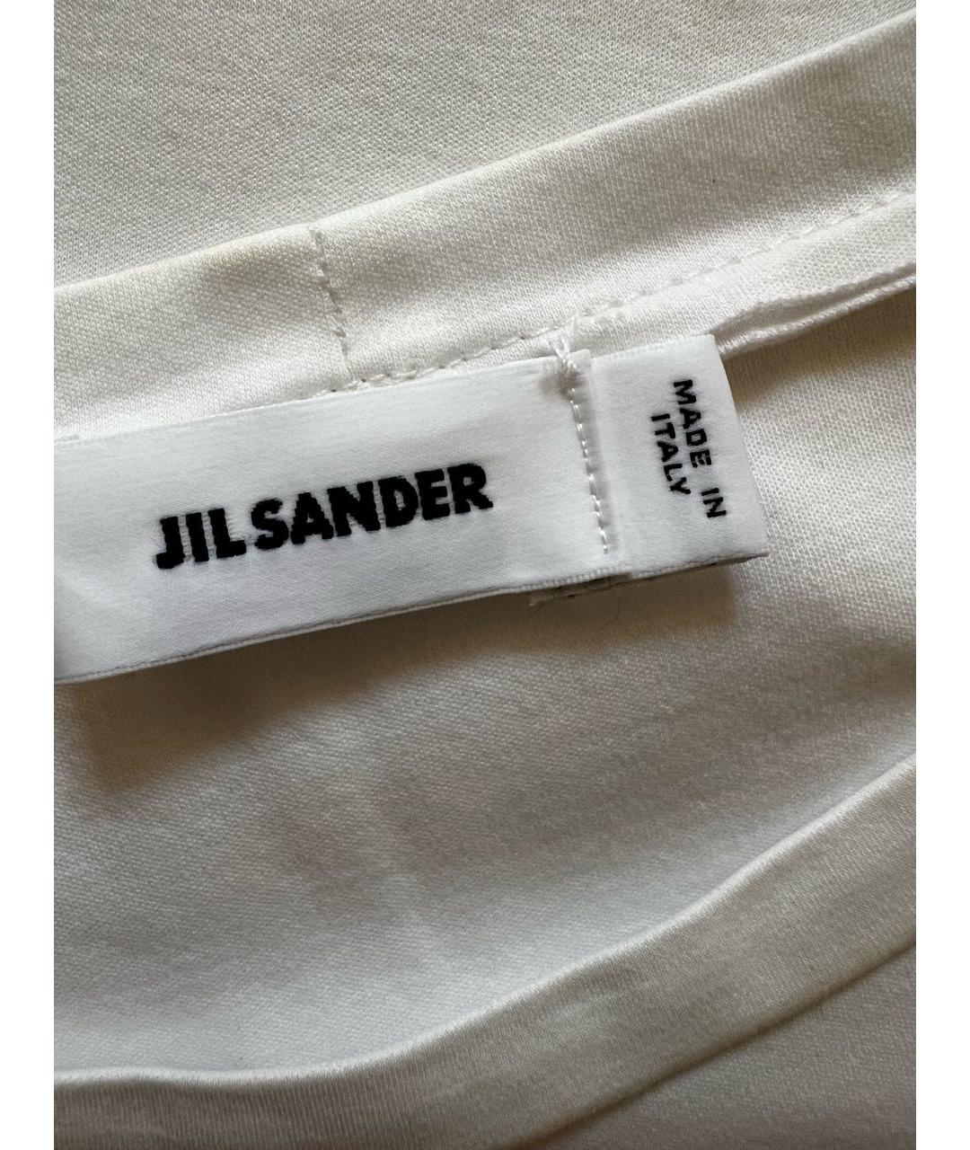 JIL SANDER Белая хлопковая футболка, фото 5