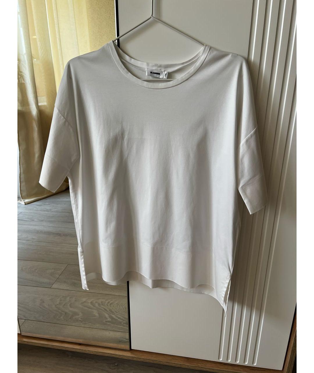 JIL SANDER Белая хлопковая футболка, фото 8