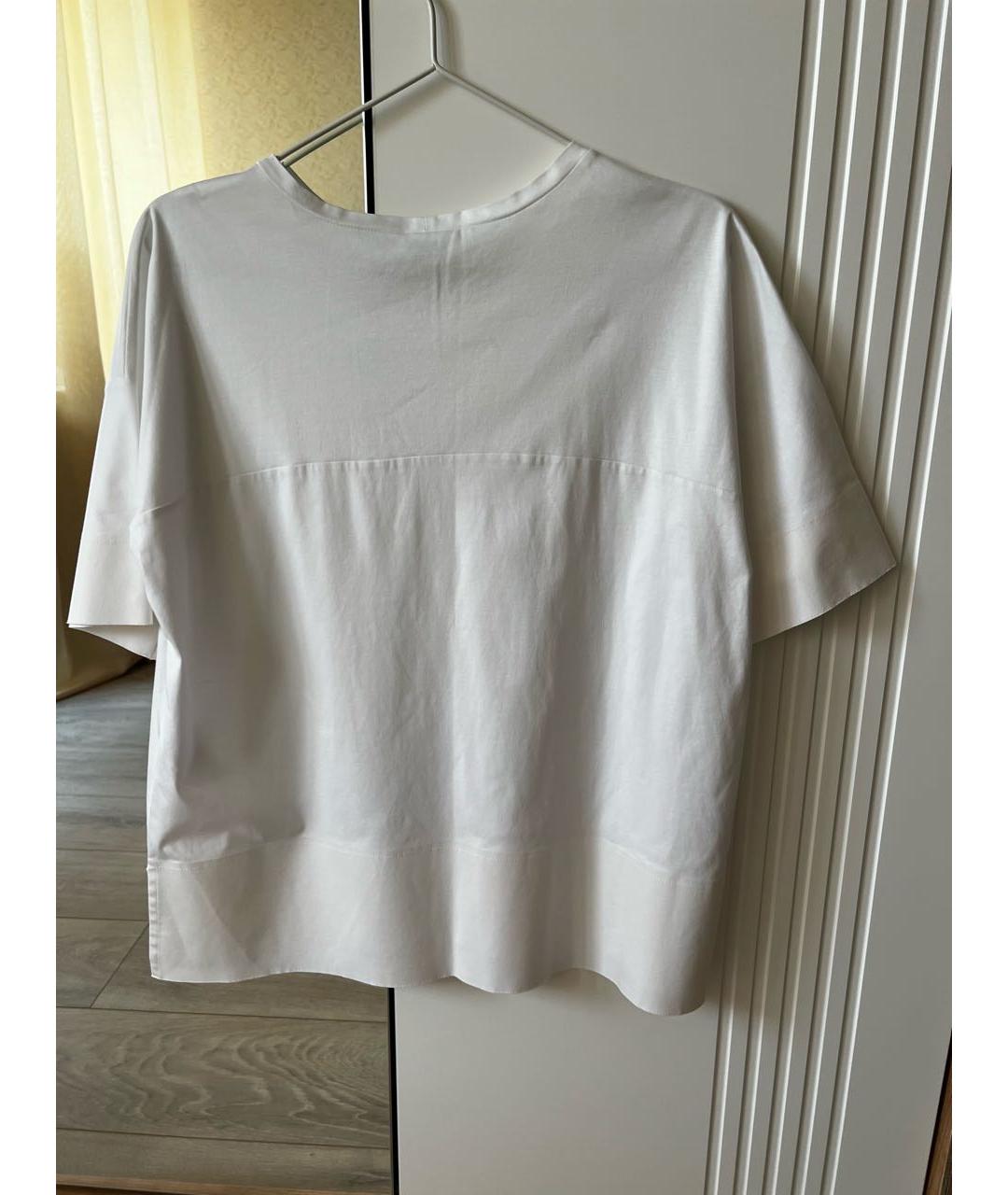 JIL SANDER Белая хлопковая футболка, фото 2