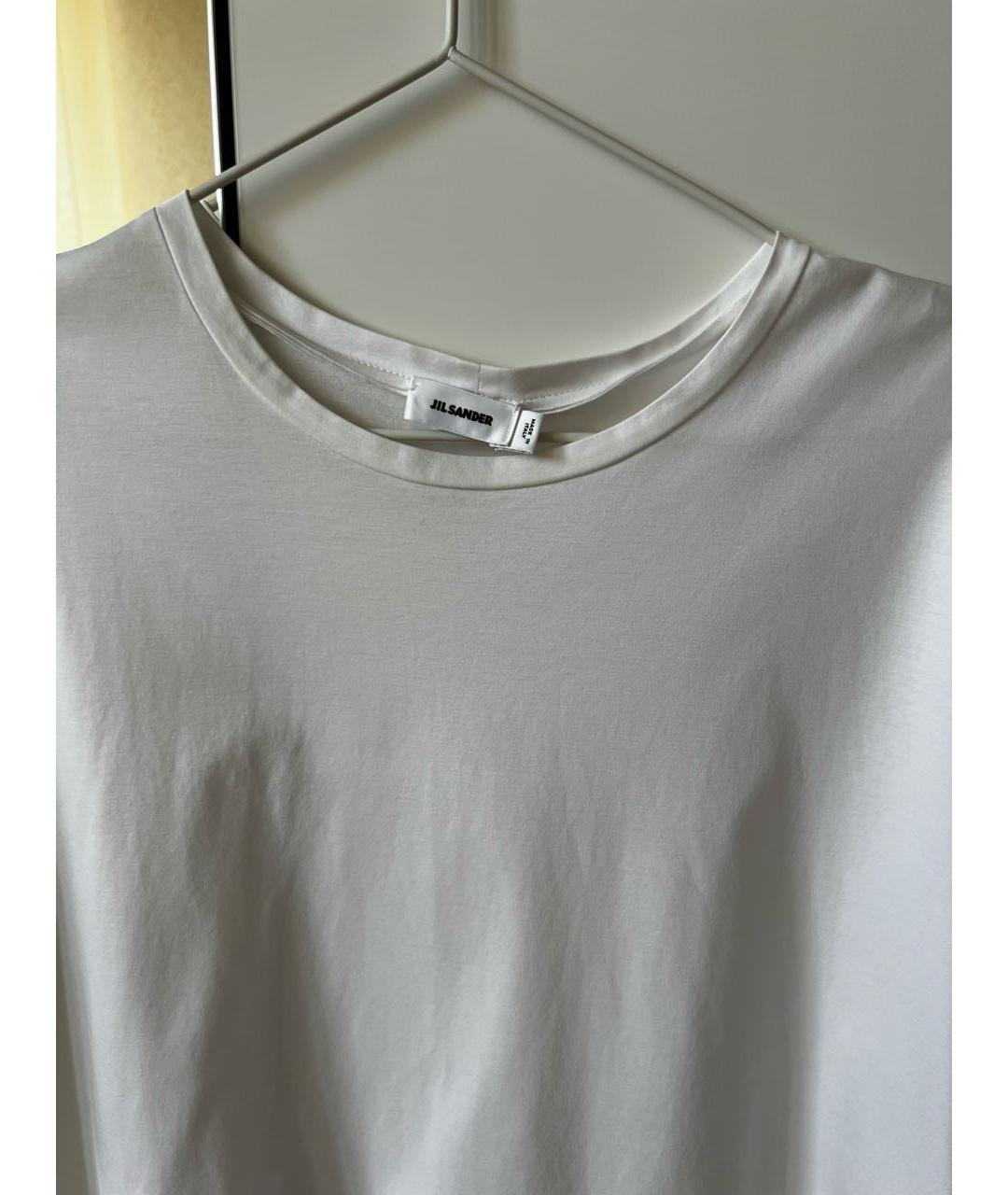 JIL SANDER Белая хлопковая футболка, фото 3