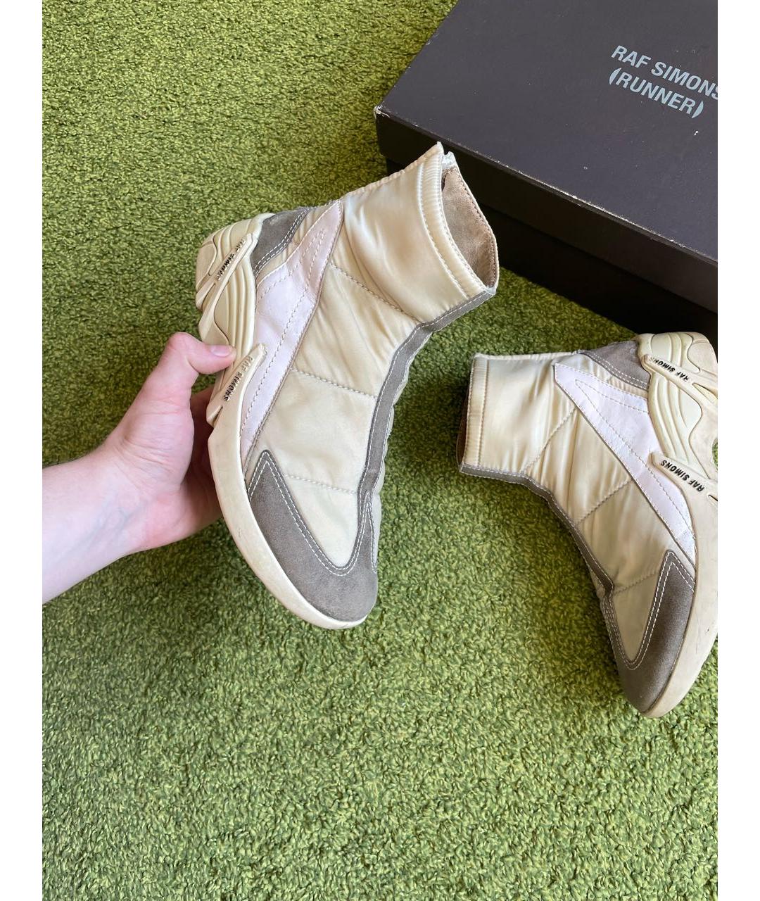 RAF SIMONS Бежевые высокие кроссовки / кеды, фото 2