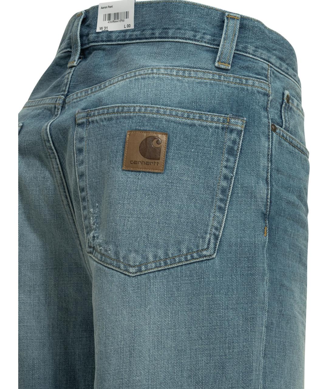 CARHARTT WIP Голубые хлопковые прямые джинсы, фото 4