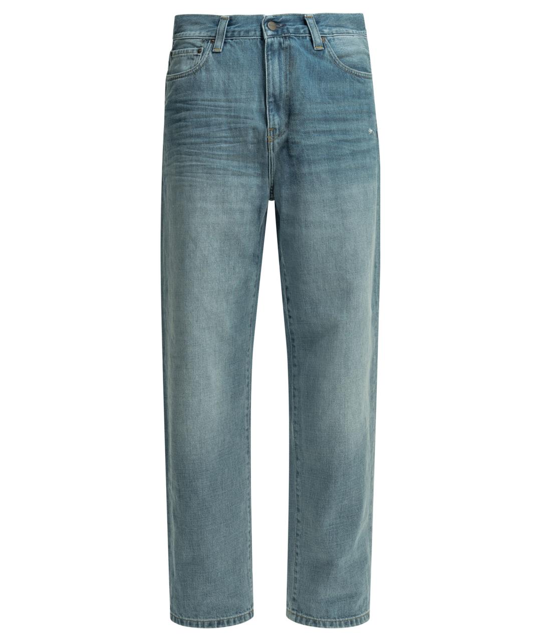 CARHARTT WIP Голубые хлопковые прямые джинсы, фото 1