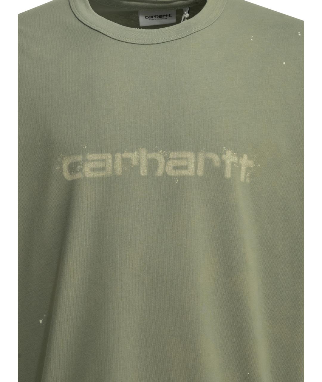 CARHARTT WIP Зеленая хлопковая футболка, фото 3