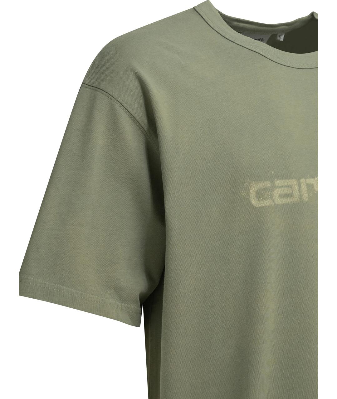 CARHARTT WIP Зеленая хлопковая футболка, фото 4
