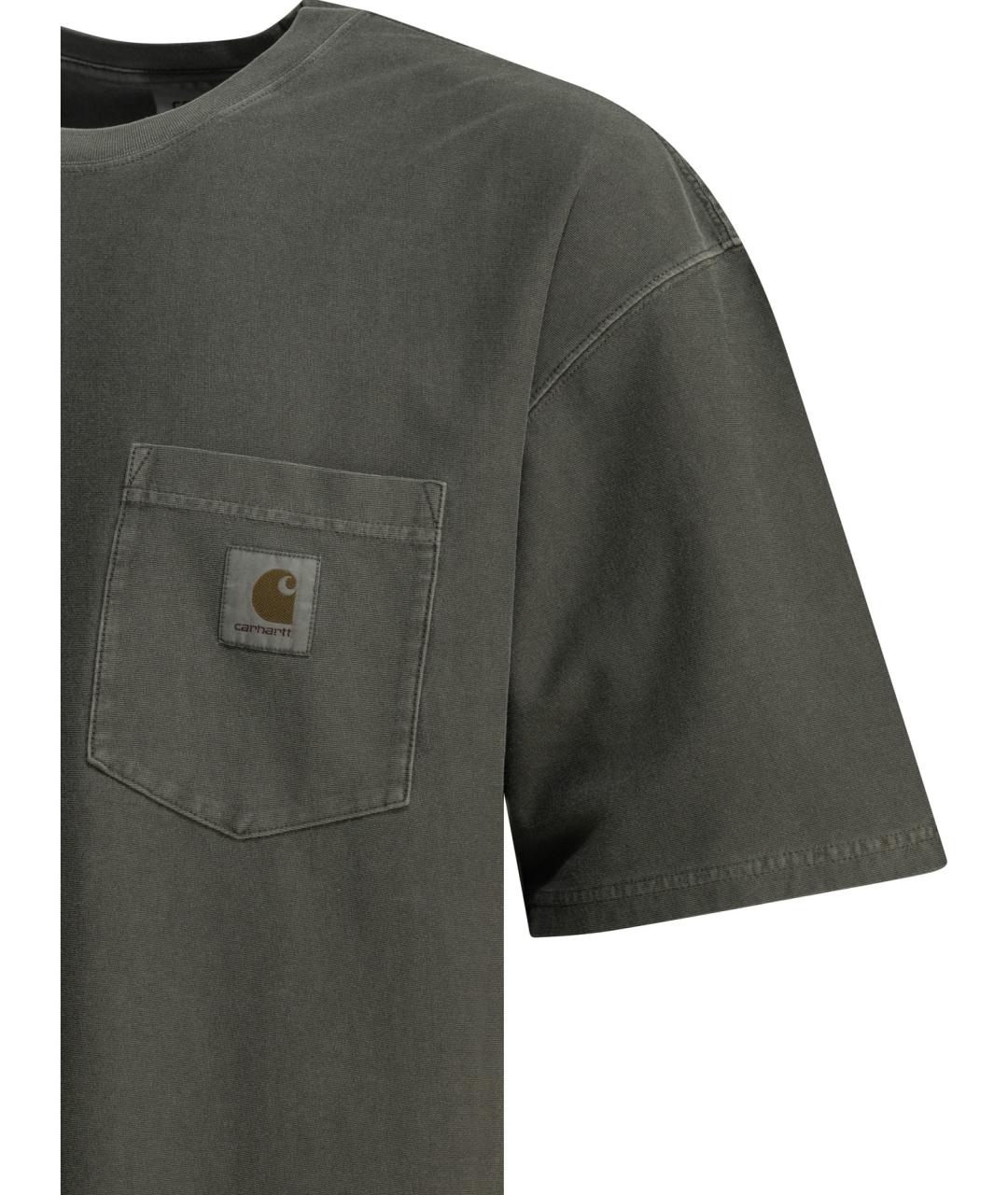 CARHARTT WIP Черная хлопковая футболка, фото 4