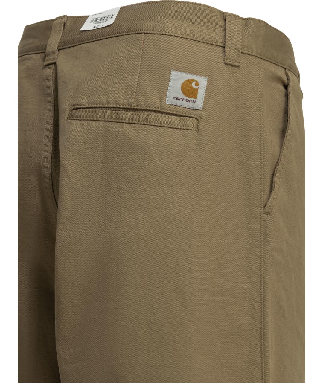CARHARTT WIP Бежевые хлопковые повседневные брюки, фото 4