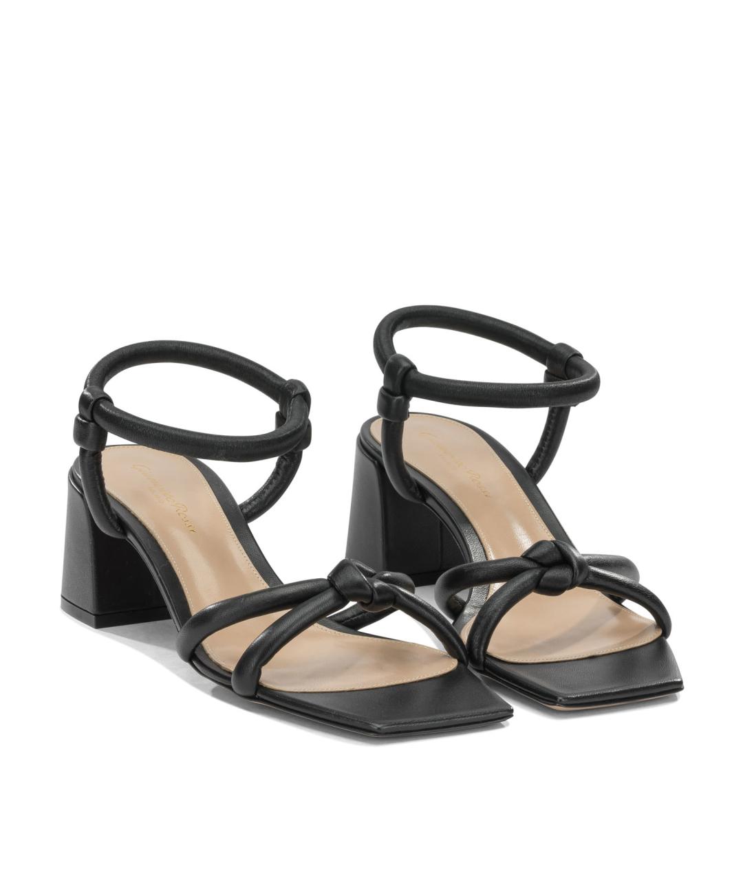 GIANVITO ROSSI Черные кожаные босоножки, фото 2