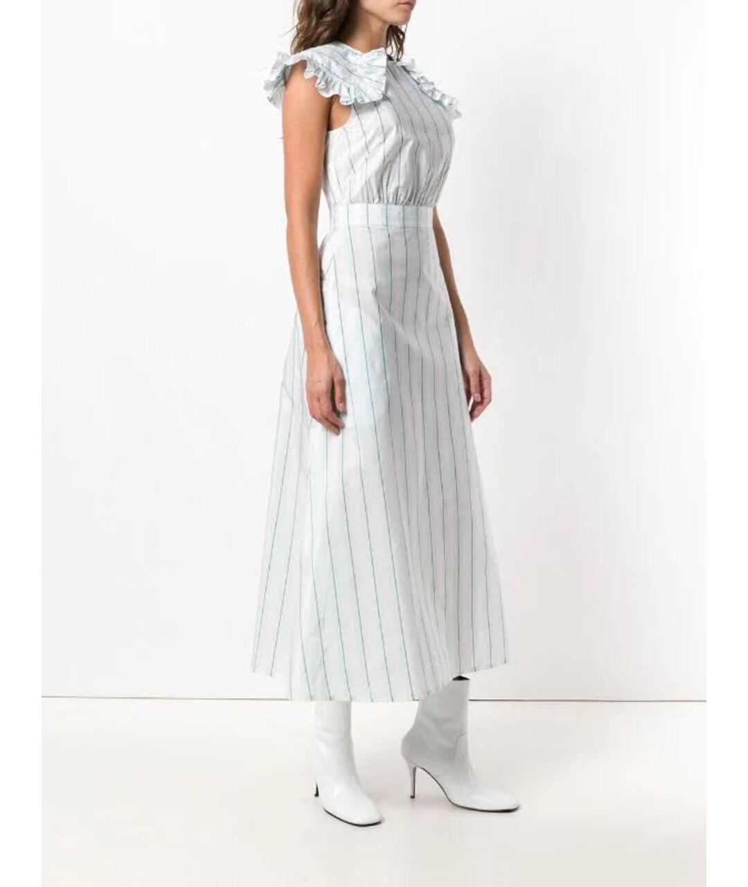 CALVIN KLEIN 205W39NYC Белое шелковое повседневное платье, фото 3