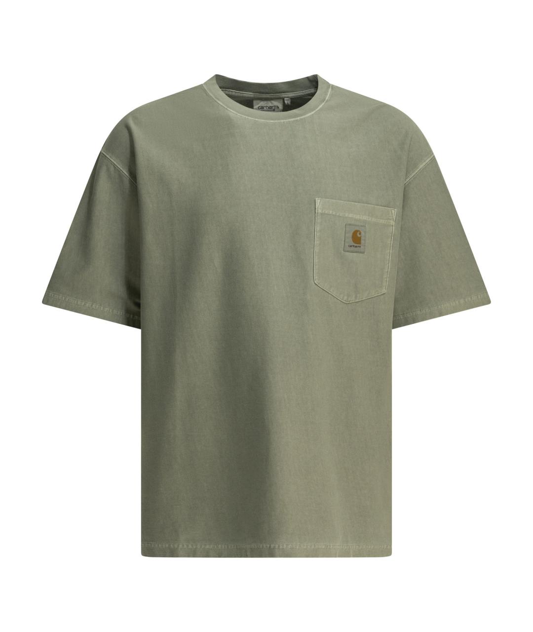 CARHARTT WIP Зеленая хлопковая футболка, фото 1