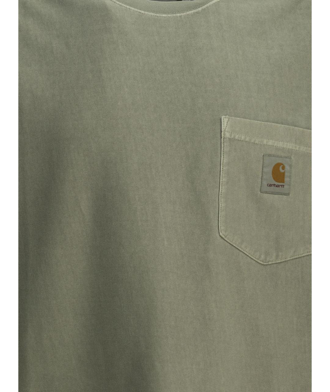 CARHARTT WIP Зеленая хлопковая футболка, фото 3