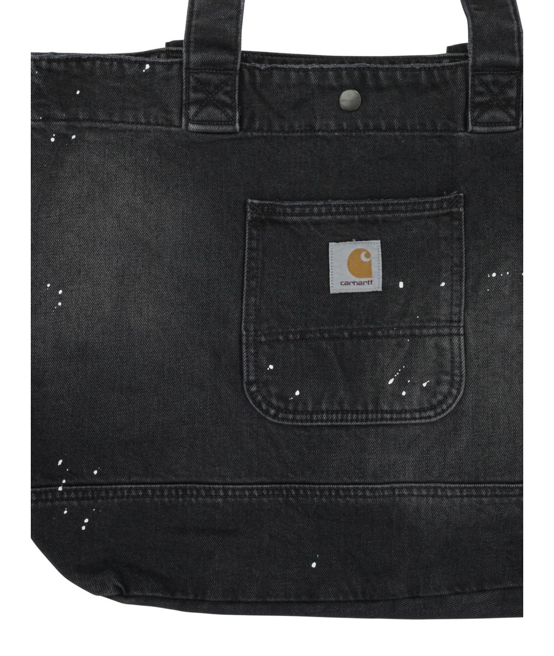 CARHARTT WIP Черная хлопковая сумка тоут, фото 3