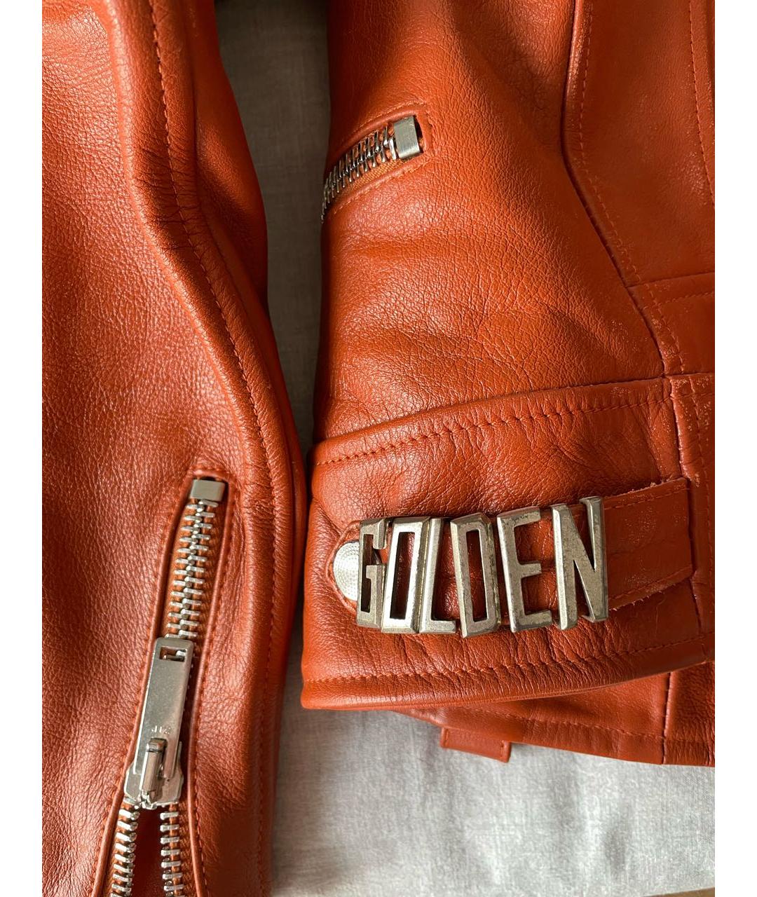 GOLDEN GOOSE DELUXE BRAND Оранжевая кожаная куртка, фото 5
