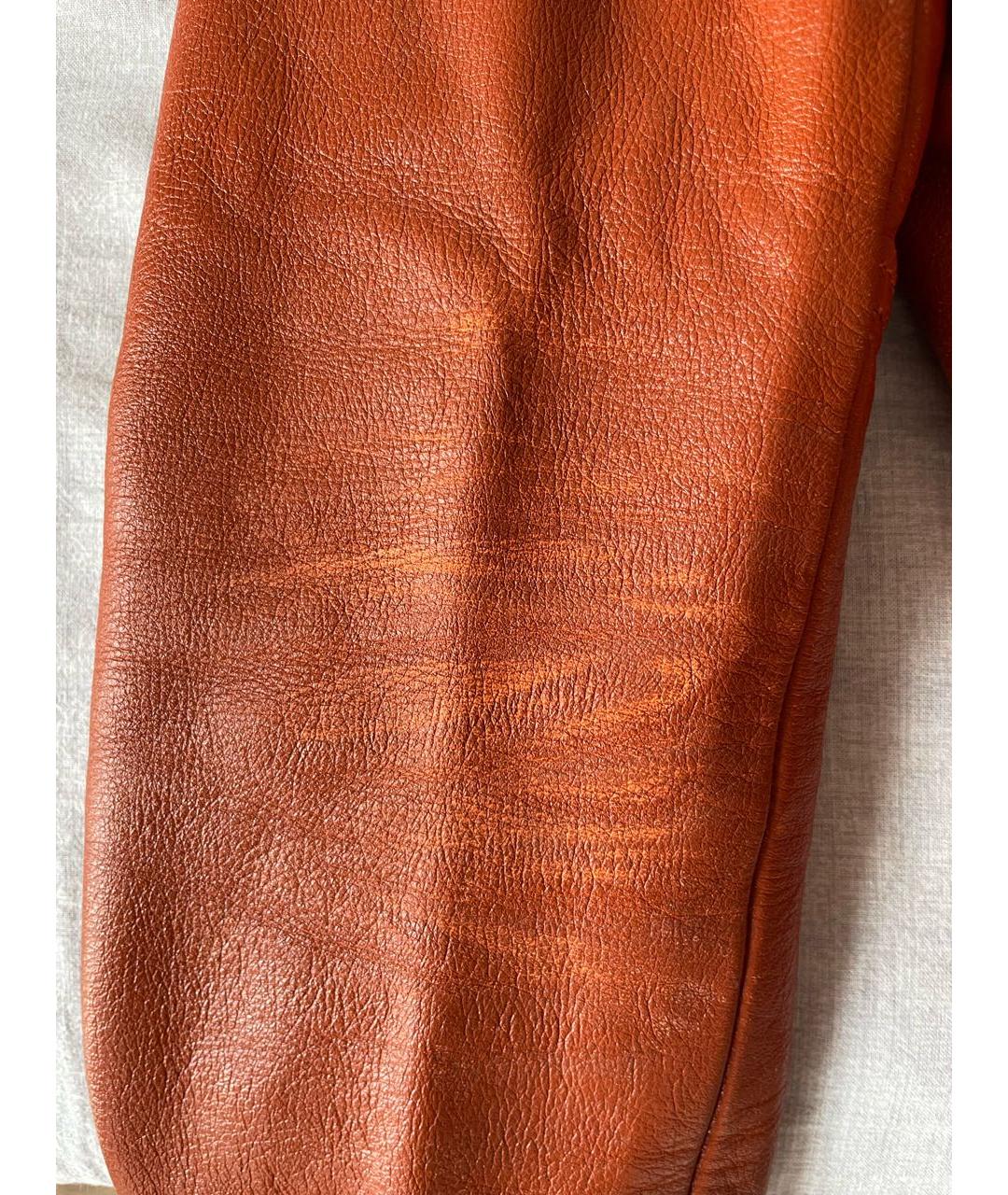 GOLDEN GOOSE DELUXE BRAND Оранжевая кожаная куртка, фото 8