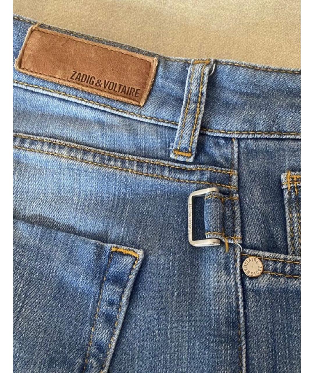 ZADIG & VOLTAIRE Голубые хлопковые джинсы клеш, фото 2