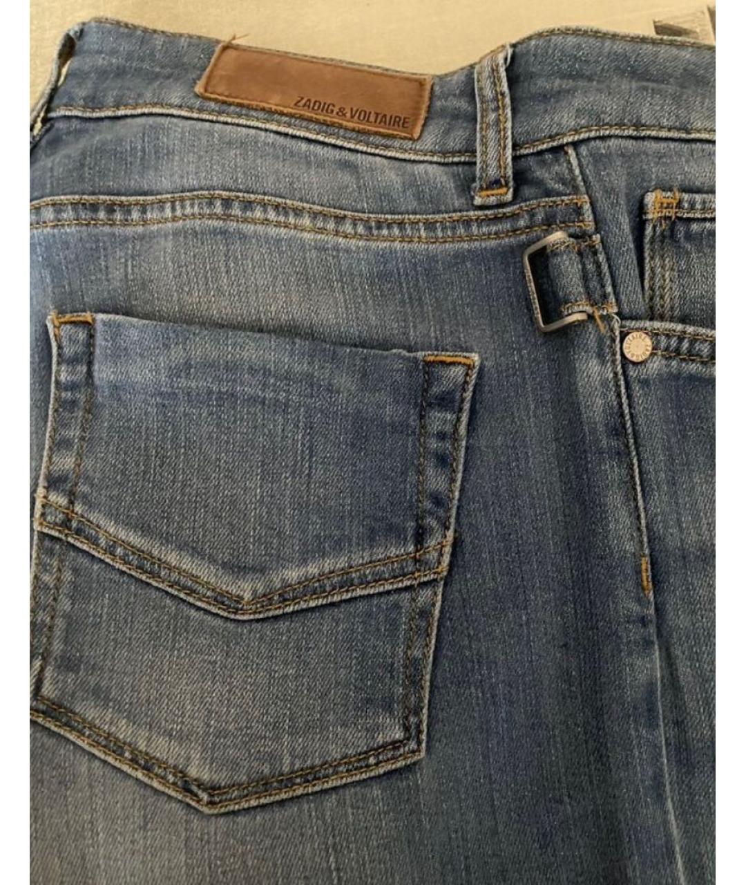 ZADIG & VOLTAIRE Голубые хлопковые джинсы клеш, фото 5