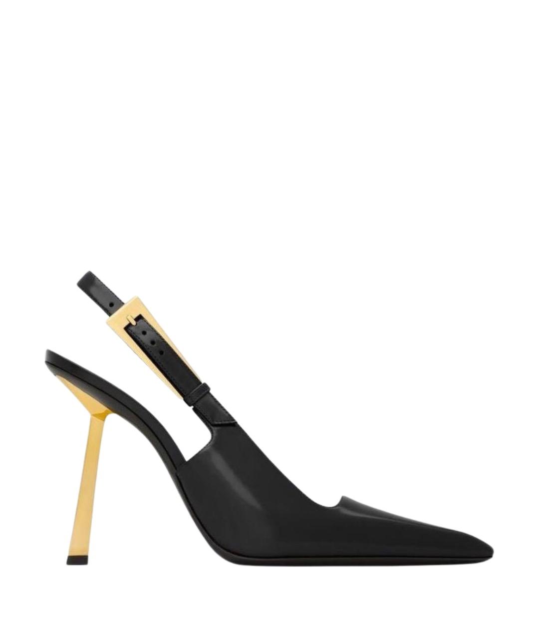 SAINT LAURENT Черные туфли из лакированной кожи, фото 1
