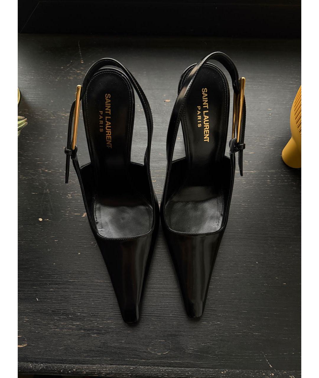 SAINT LAURENT Черные туфли из лакированной кожи, фото 3