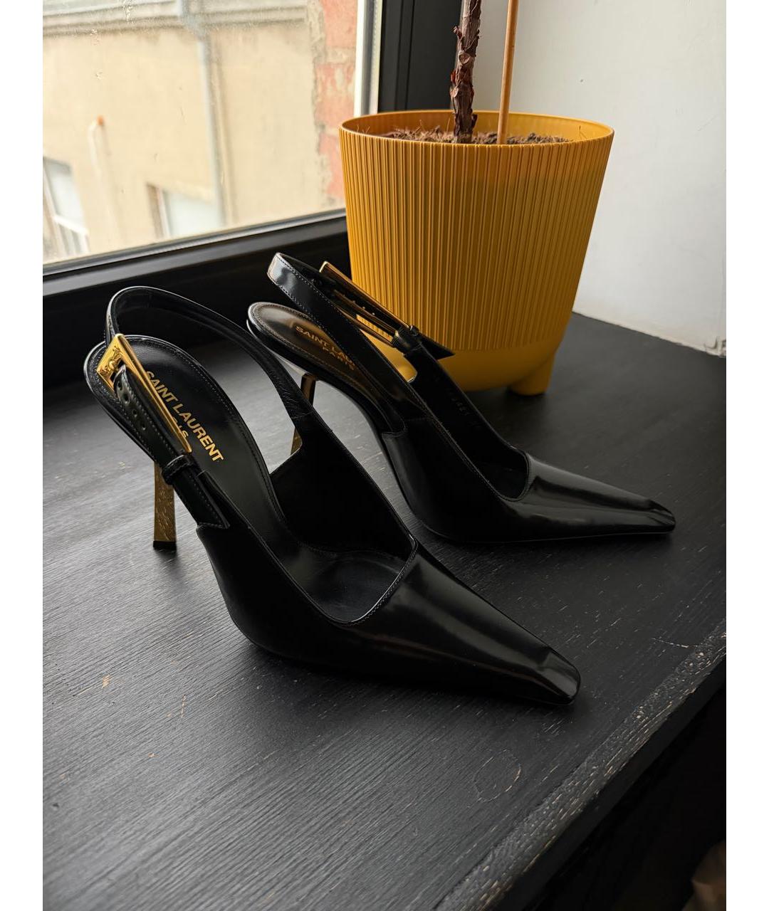 SAINT LAURENT Черные туфли из лакированной кожи, фото 4