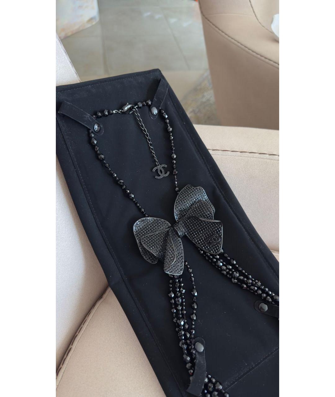 CHANEL Черное колье, фото 3