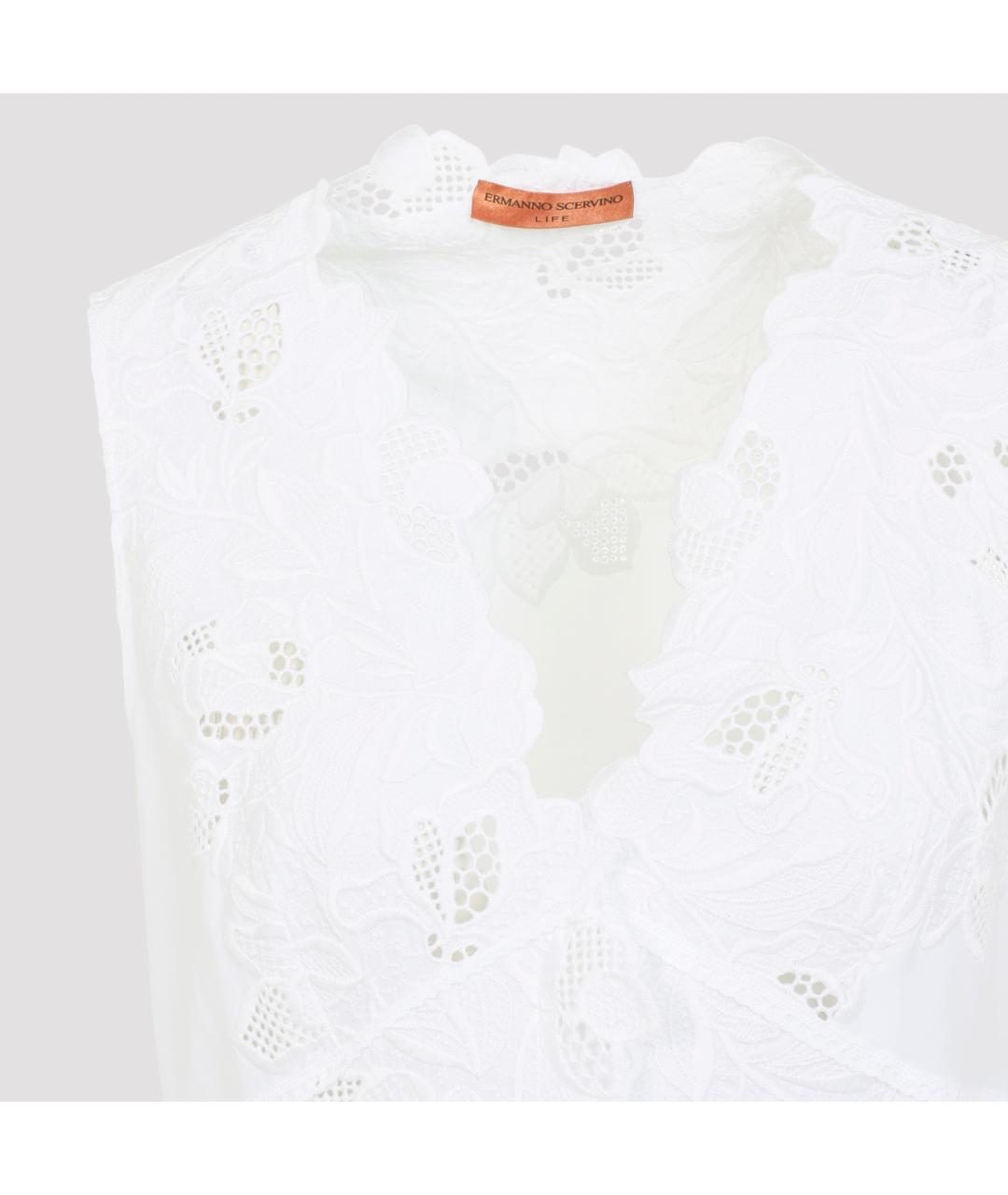 ERMANNO SCERVINO Белое хлопковое повседневное платье, фото 5
