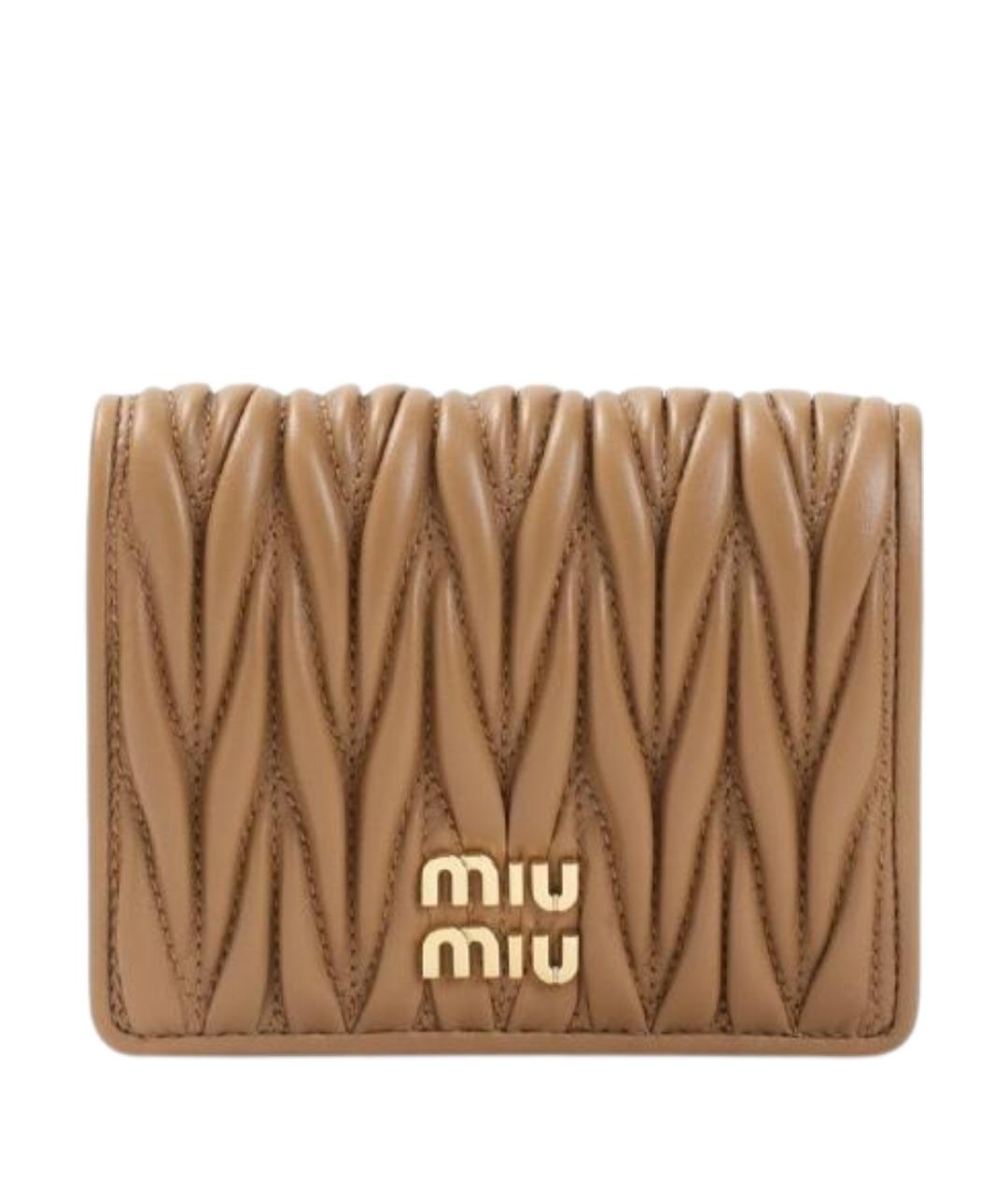 MIU MIU Бежевый кожаный кошелек, фото 1