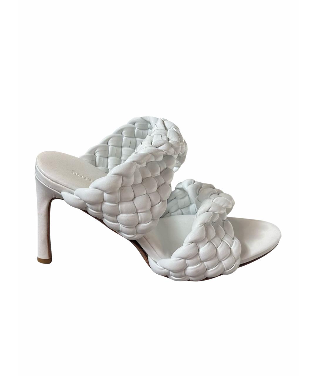 BOTTEGA VENETA Белые кожаные мюли, фото 1