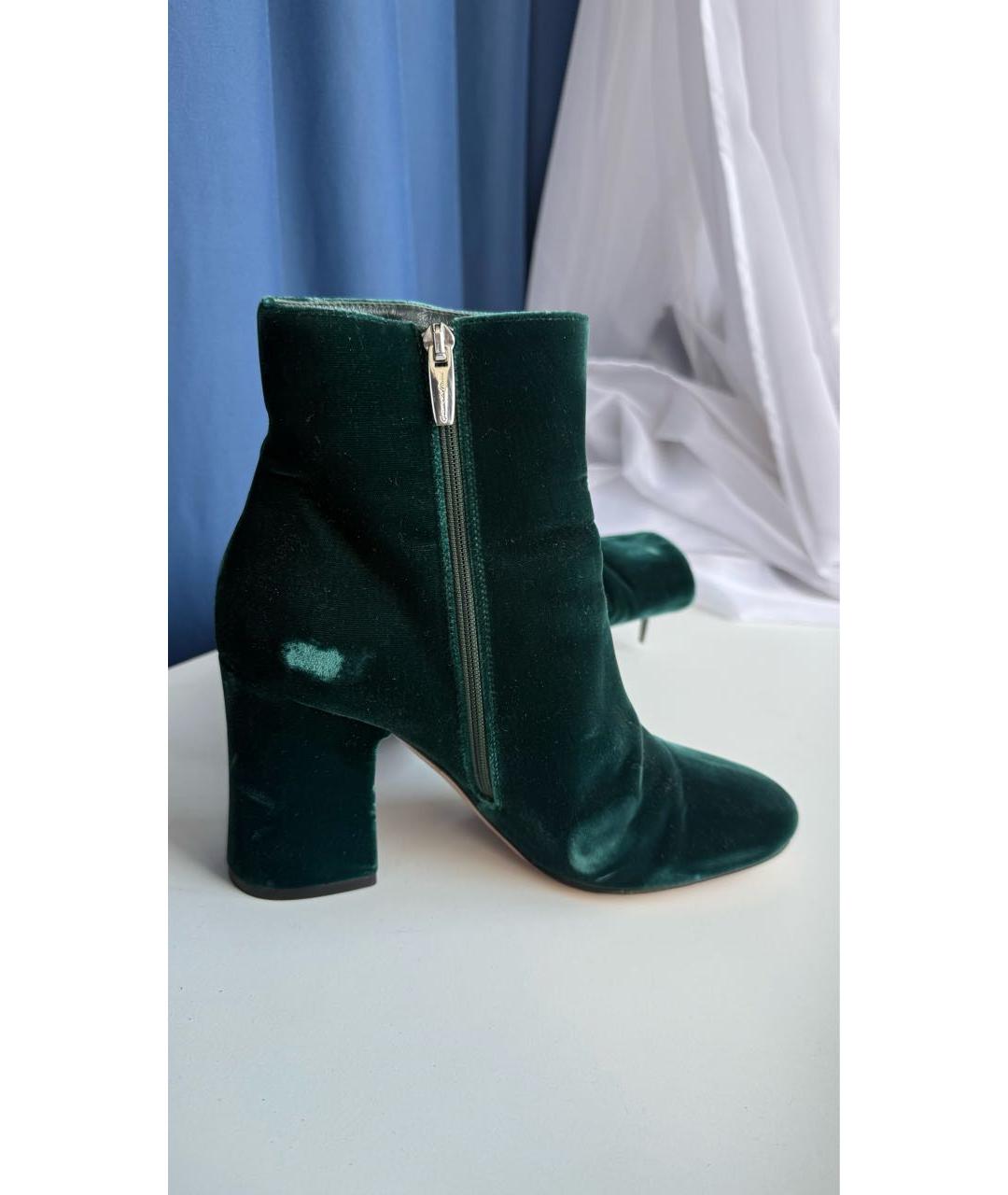 GIANVITO ROSSI Зеленые бархатные полусапоги, фото 7