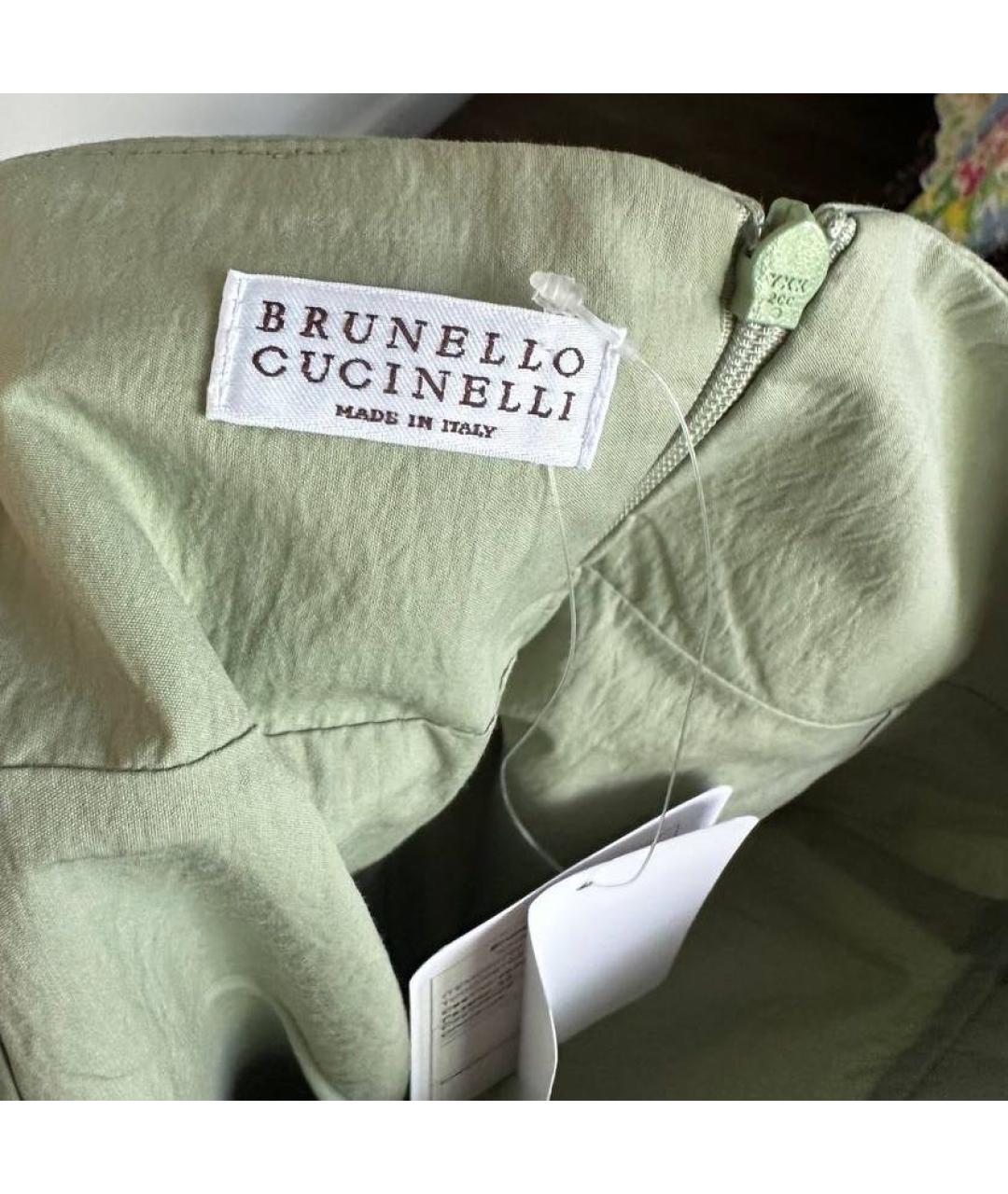 BRUNELLO CUCINELLI Зеленая юбка миди, фото 5